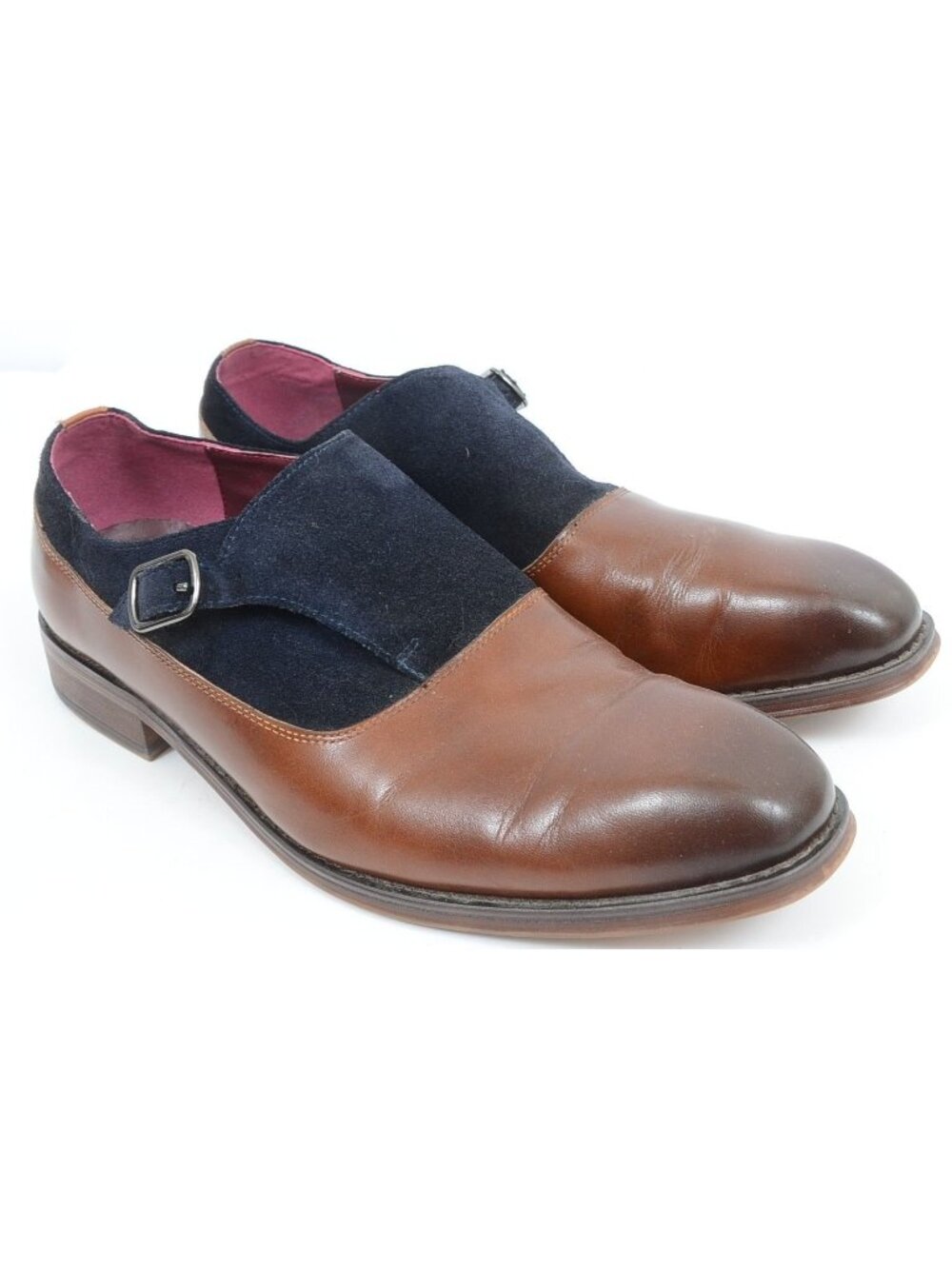 Vintage Foundry Co. Men's 9.5 Newport Monk Strap Two-Tone Leather Loafer Oxford